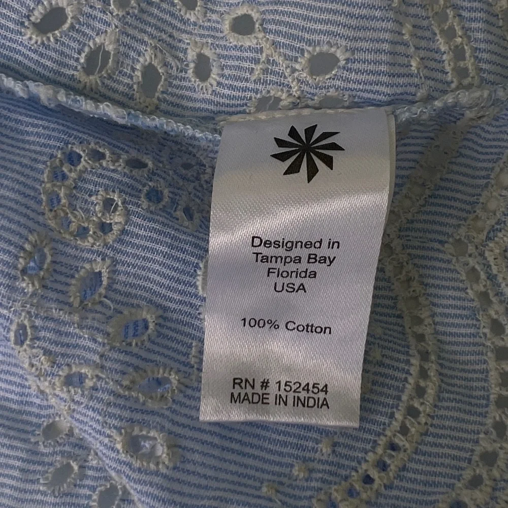 NWT Anthropology Bell Sleeves Shirt by Kyla Seo Soft Eyeleted Cotton Sz Small - Picture 13 of 16